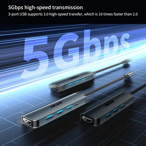 Imagen 2 del producto Estación de acoplamiento Acer USB-C con carga PD, puertos USB 3.0