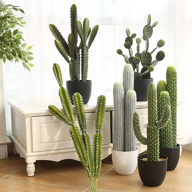 Artificial Cactus Fake Big Cactus Plants Faux Cacti Saguaro for Indoor Outdoor Home Office Shop Garden Decoration
