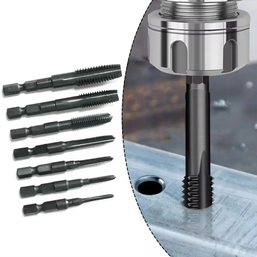 Portable HSS Hex Shank Tap Drill Bit M3 M5 M6 M8 M10 M12 Multi-function Screw Thread Bit Durable Drill Bit Tool Hole Opener