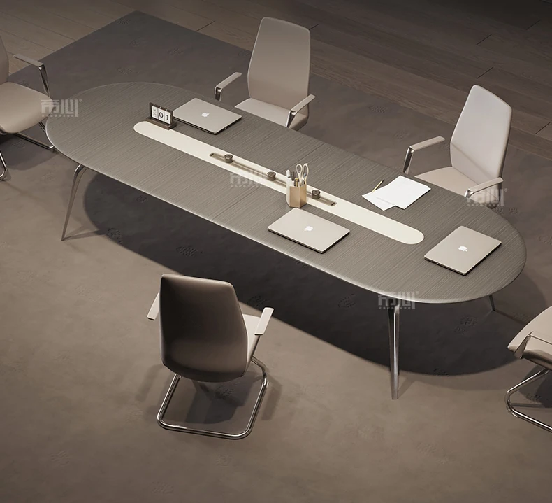 

Conference table and chair combination simple modern oval meeting negotiation table small conference table