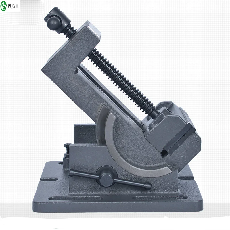 Tiltable guide rod angle flat pliers, drilling machine bench drill, 90 degree inclined bench pliers, 4 inches