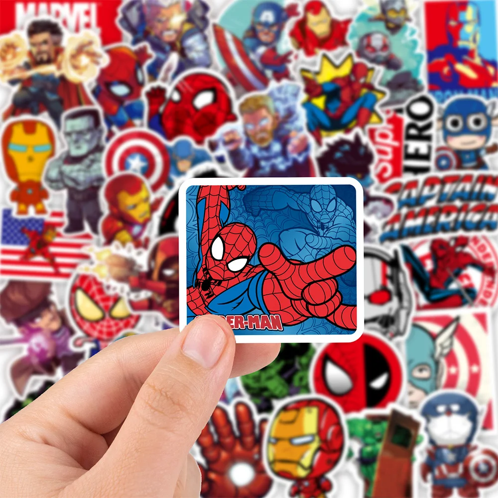 10/30/50/100pcs Disney Cartoon Superhero Spider Man Stickers Anime Graffiti Laptop Car Motorcycle Vinyl Cool Sticker for Kid Toy