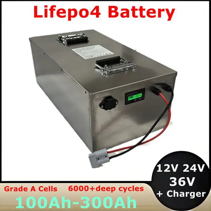 

LiFepo4 24V 100Ah 200Ah 12V 250Ah 280Ah 300Ah 36V 260Ah 280Ah 300Ah Lithium Battery for Trolling Motor Solar System RV Boat