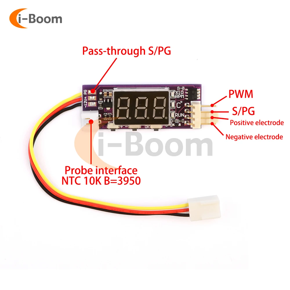 12V PWM 4 Wire Temperature Speed Controller Governor Module Temperature RPM LED Display Cooling Fan Control Switch