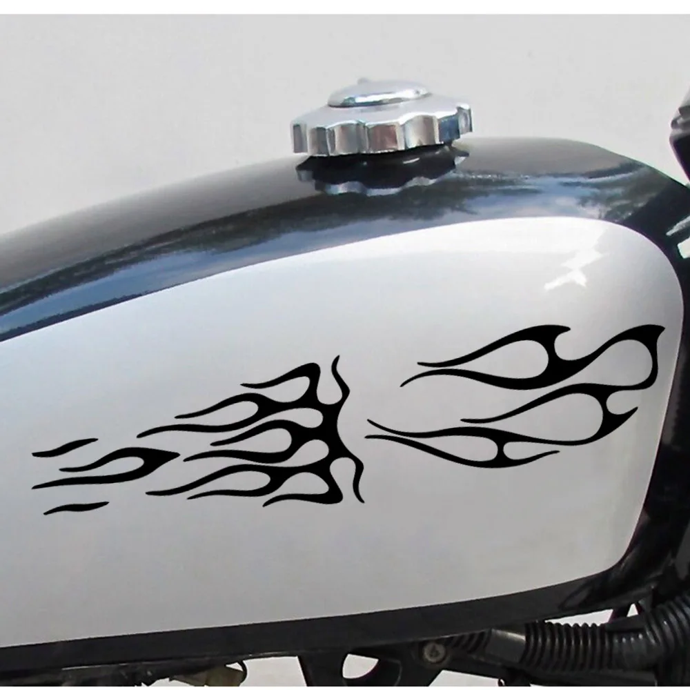 Sticker For Motor Body 4PCS Fire Flame Parts Decoration Waterproof Flame Decal Motorcycle Reflective Stickers