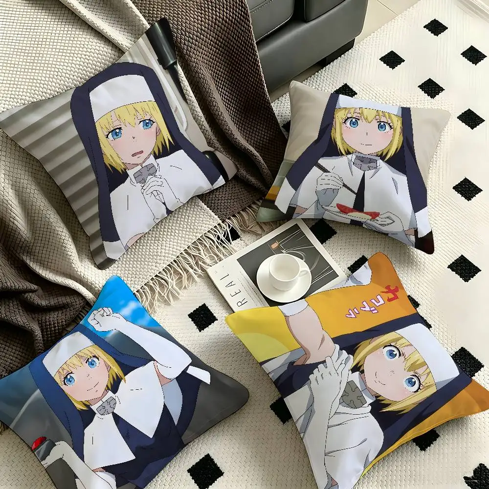 1pc Iris Fire Force Pillow Case Fashion Square Pillowcase Bedroom Sofa Room Ins Decoration Leisure