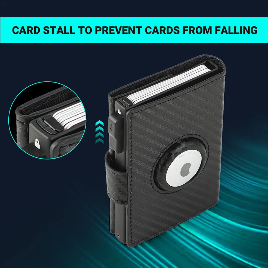 تتفاعل حامل بطاقة الائتمان الرجال محافظ ل أبل Airtag ألياف الكربون حامل البطاقة محفظة نسائية للعملات المعدنية محافظ صغيرة الحد الأدنى لعلامة الهواء