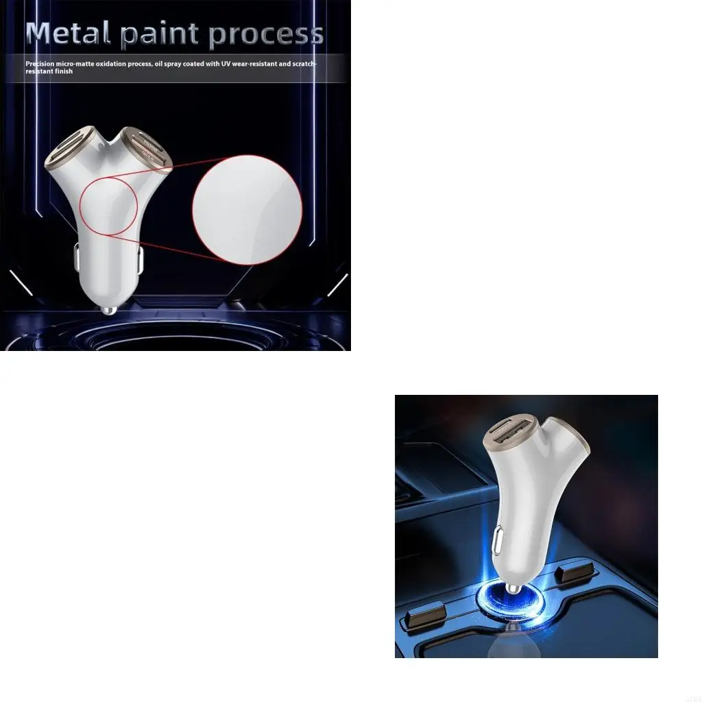 

Автомобильное зарядное устройство, 48 Вт, два порта USB типа C, 5 А, быстрая зарядка для телефонов, планшетов, устройств