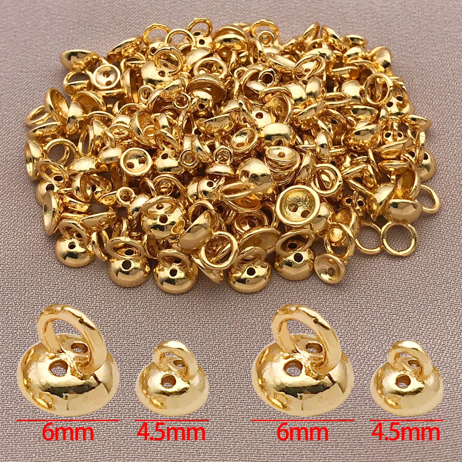 5 Stück 18K Kupferbeschichtete Echte Goldene Dicke Silberweiße Verdeckte Drahtkappen, DIY Schmuckherstellungszubehör