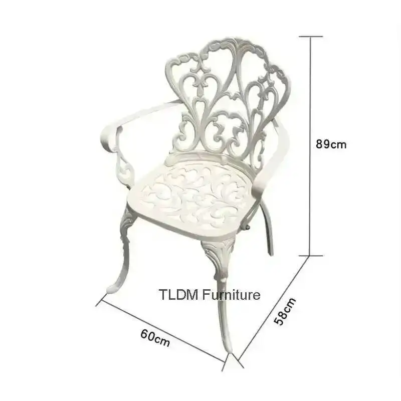 Cast Aluminum Tables and Chairs Set Courtyard Garden Outdoor Urniture Terrace Combination Leisure Metal Round Patio Table p c