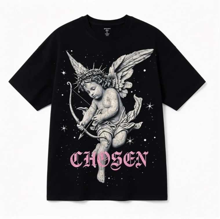 2026 New Best-Seller Trending Vintage Pink Gothic Letter Oversized Short Sleeve T-Shirt, Streetwear Enthusiasts Daily Wear Item