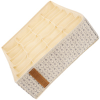 20-Grid Socks Underwear Organizer Storage Box V-Shaped Beige Cloth Non-Fading Clothes Drawer Wardrobe Case