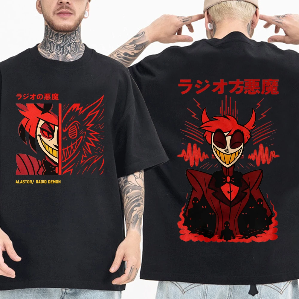 

Hazbin Hotel Alastor Cosplay T-shirt Man Woman Harajuku Short Sleeve O-neck Casual Shirt Gift