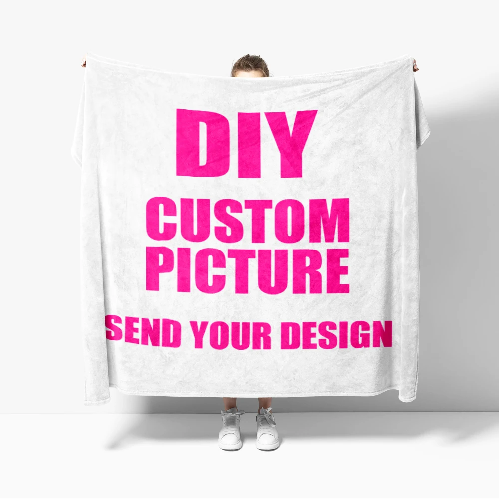 Flannel Custom Throw Blanket Throw DIY Lightweight  Personalized Blanket for Sofa Couch Bed Decoration Warm
