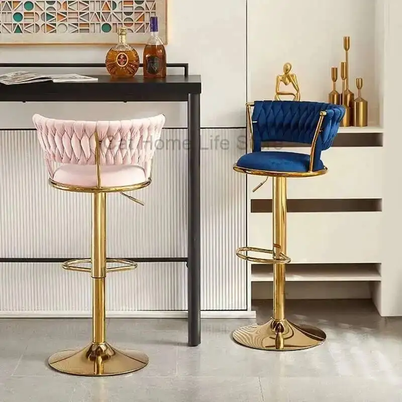 Sgabello da bar girevole alto regolabile in pelle Sgabello da bar con schienale semplice Banquetas da cucina Para Barra De Cocina Mobili da caffè