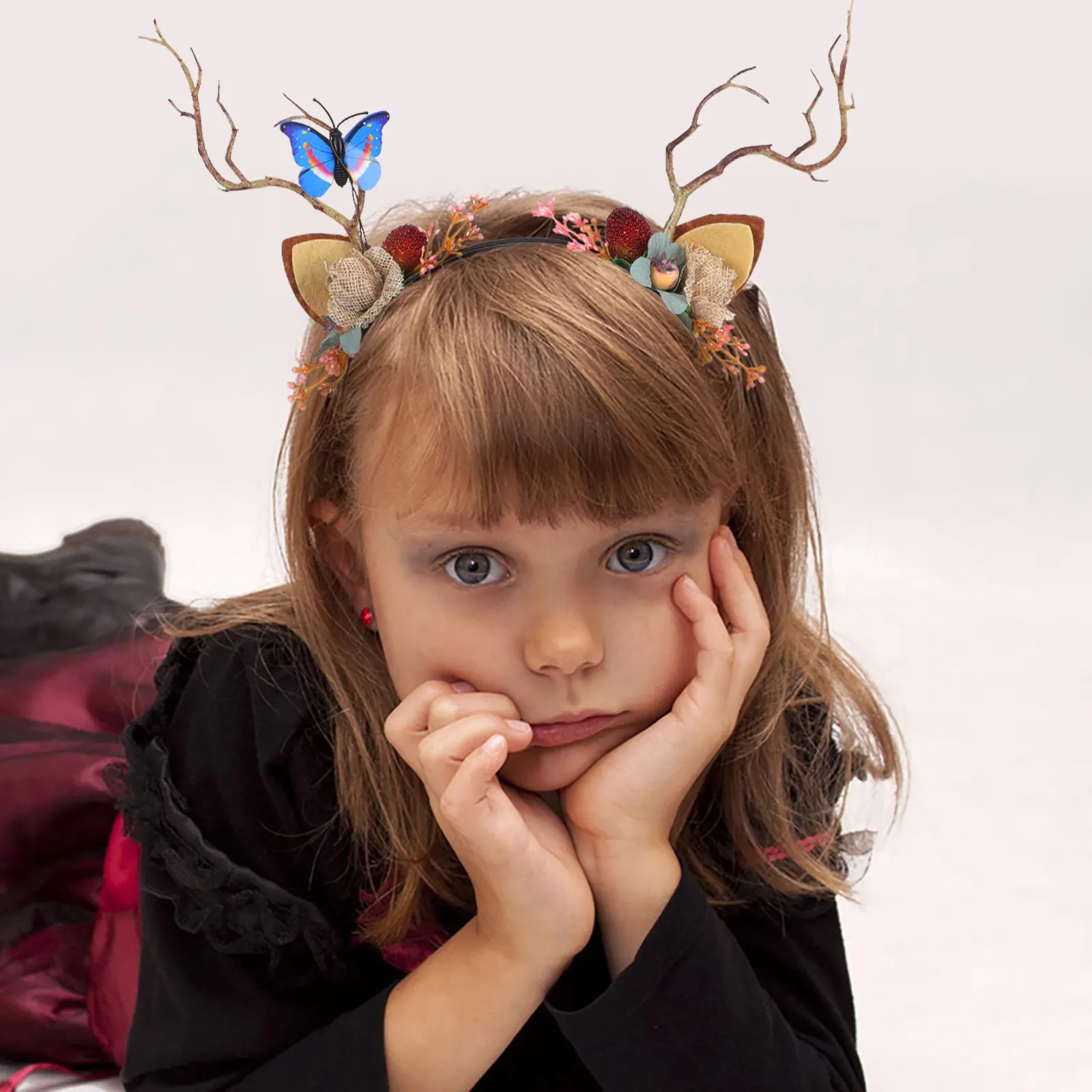 

Antler Headband Reindeer Christmas Holly Headpiece Headwear Hair Decor Hair-hoops Clothing