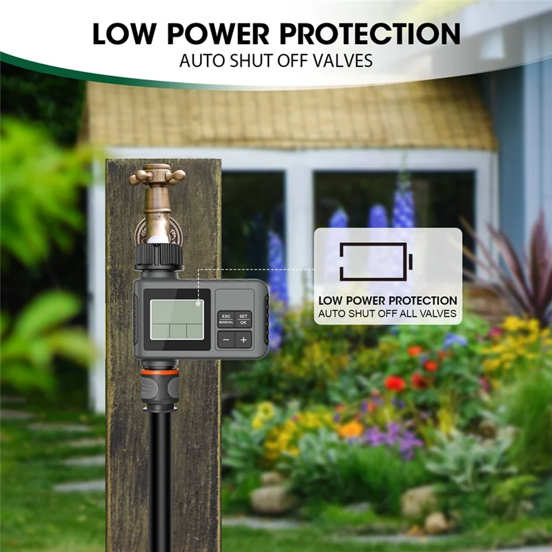 -A90P Smart Water Timer Intelligent 1-Outlet Irrigation Watering System Sprinkler Timer Garden Programmer LCD Display