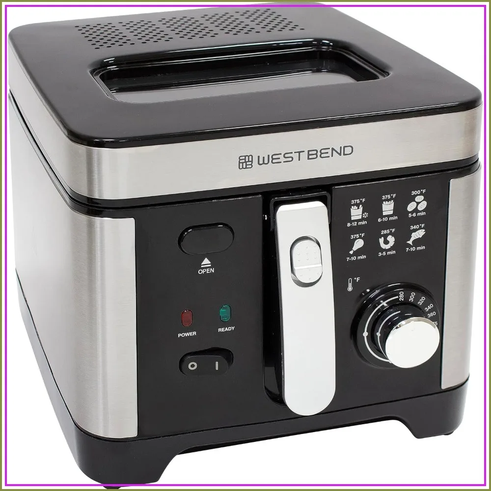 

3L Adjustable Temp Deep Fryer with Easy-View Window, Nonstick Basket, Folding Handle