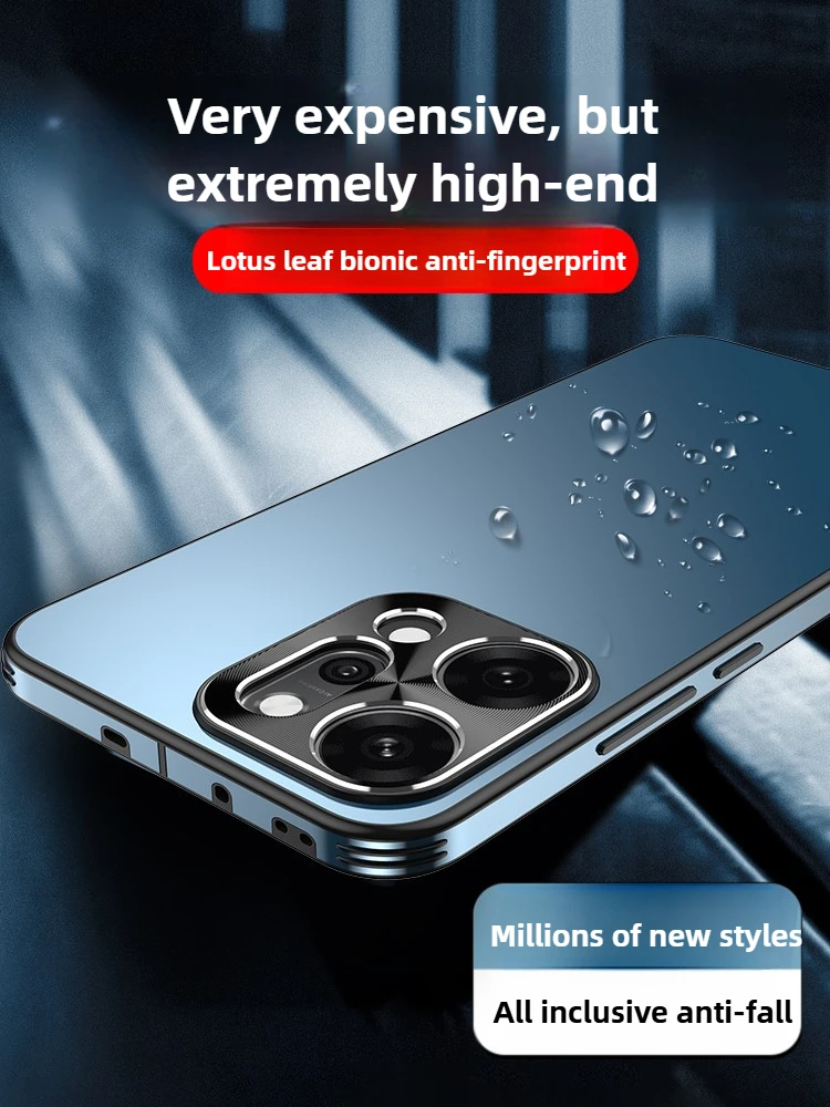

Advanced new for OPPO Reno 14 Pro Case Alloy Metal Ring Lens Precise Hole Protection Nano Anti-Fingerprint Case for OPPO Reno14
