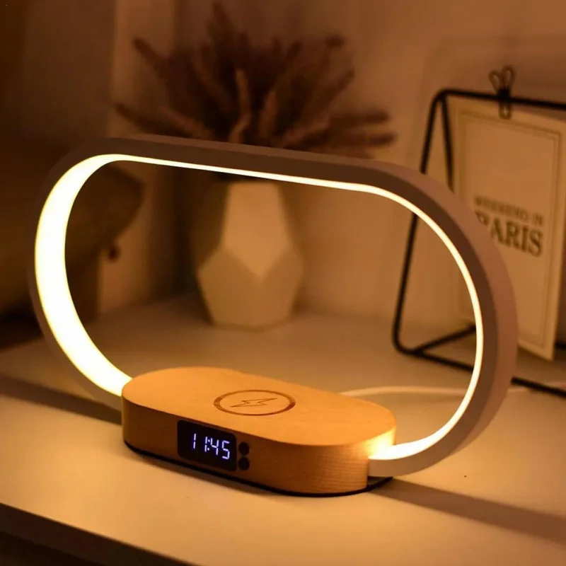 

Bedroom Bedside Wireless Charger LED Table Lamp with Control Night Light Kids Adults Reading Light Eye Protection Lamp