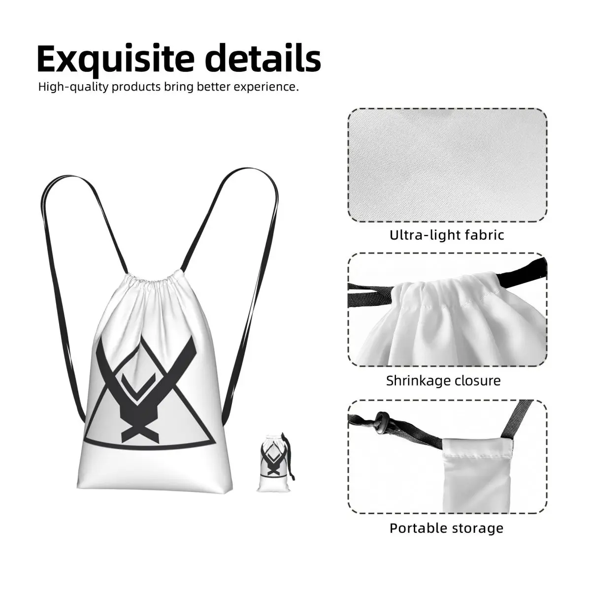 Halo Reach Drawstring Backpack hiking cycling Bag Lightweight Foldable Storage Drawstring Bag for Men Women