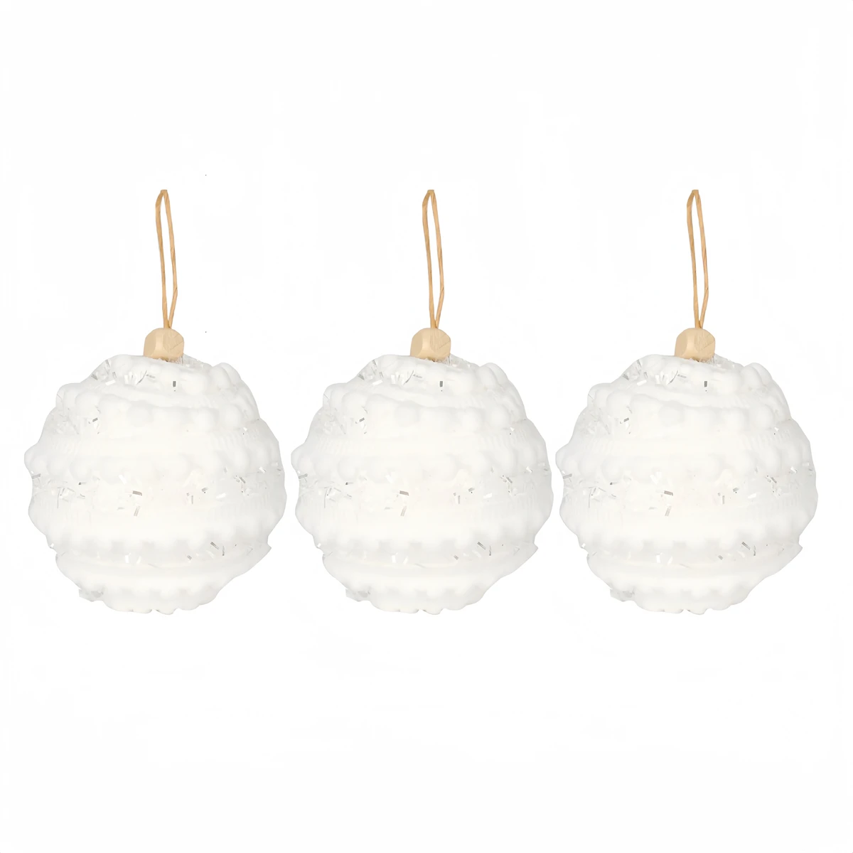 Aesthetic Appeal with Colorful Designs on These Decorative Xmas Balls For Tree and Table Centerpieces Set of Three