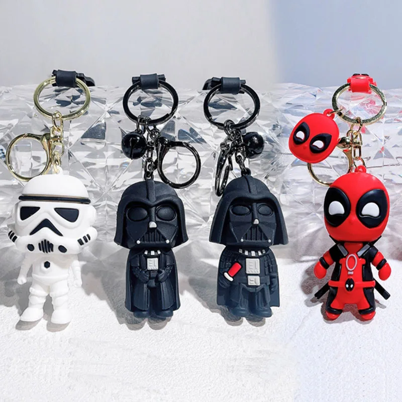 MINISO Marvel Deadpool Keychain Anime Character Keychain Bag Charms Cute Keychain Creative Doll Small Toy Gift For Friends