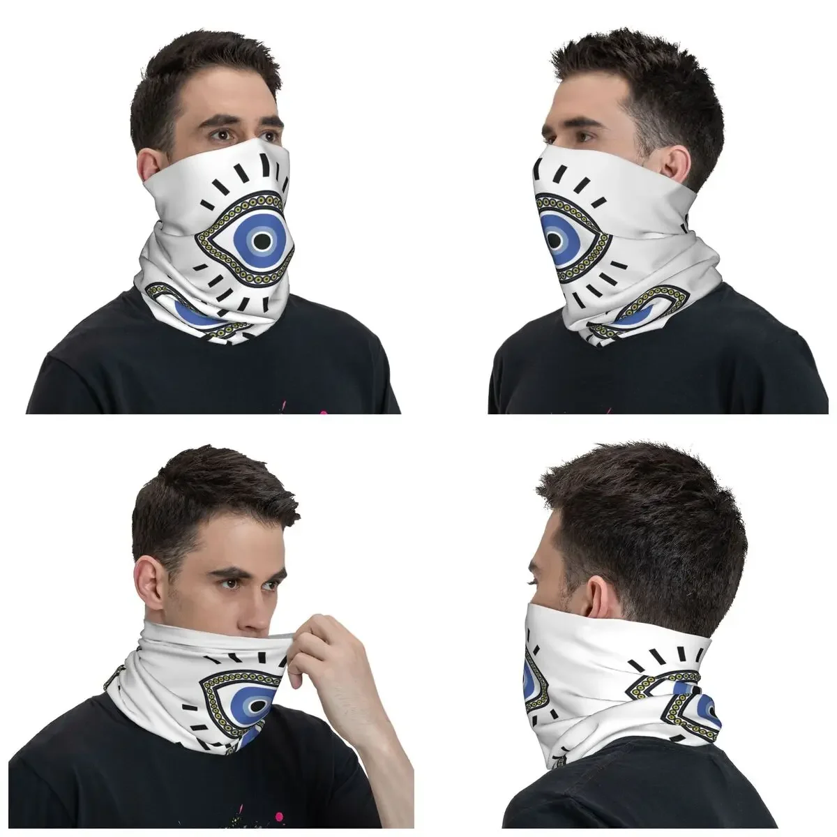 Evil Eye Protection Symbol Bandana Neck Gaiter Printed Balaclavas Face Mask Scarf Running Cycling Riding Unisex Adult Washable