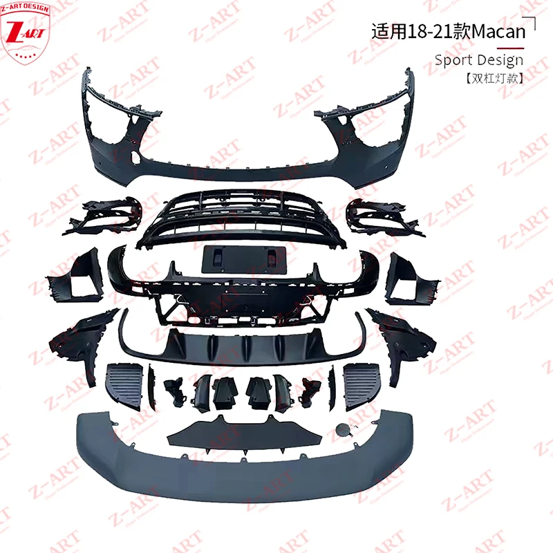 Z-ART 95B.2 Body Kit for 95B.1 Macan Facelift Front Bumper+Headlights+Rear Trunk Lid+Taillights for 95B.1 Macan 2014-2017