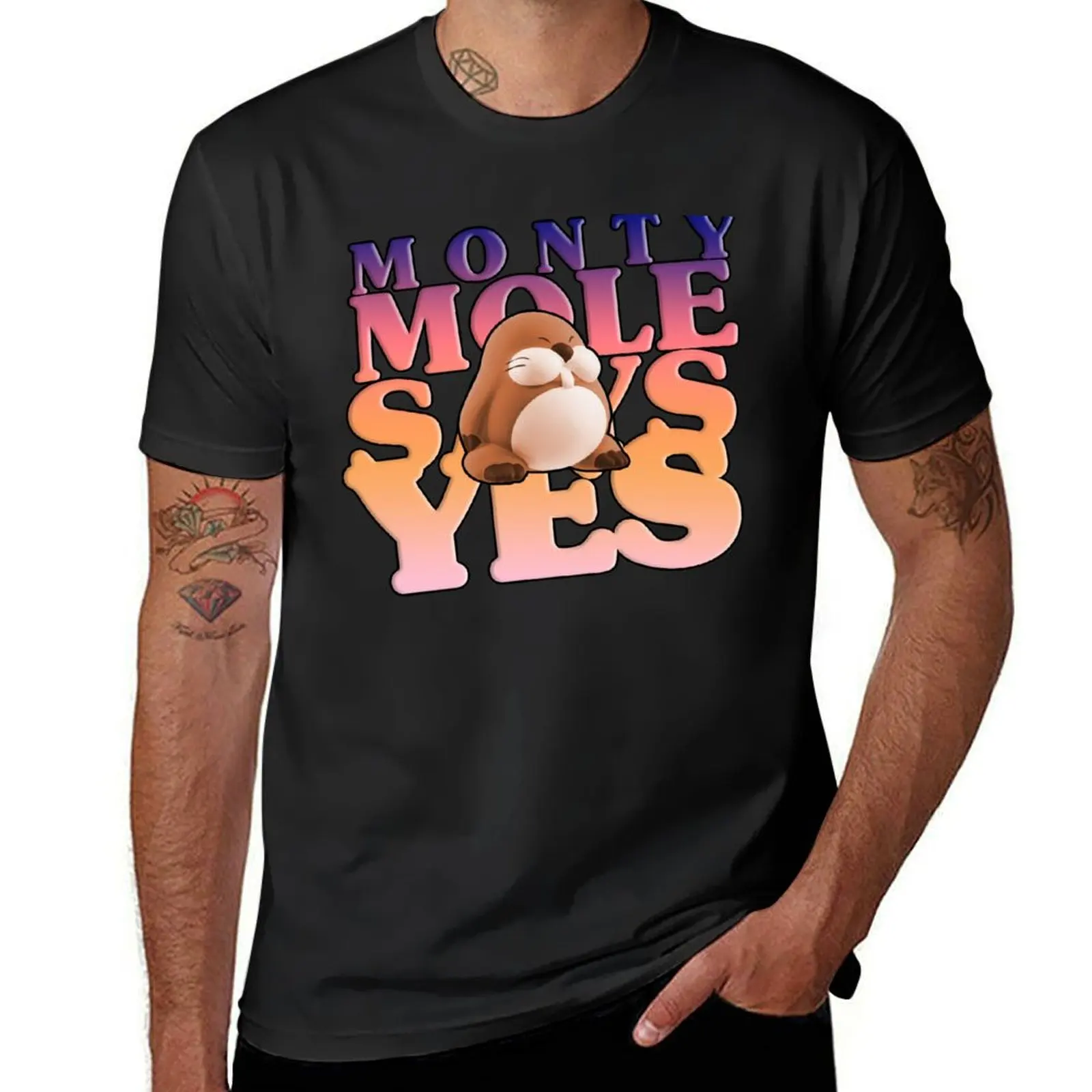 

Monty Mole Says Yes T-Shirt luxury designer vintage gifts for boyfriend shirts graphic oversized t shirts for men