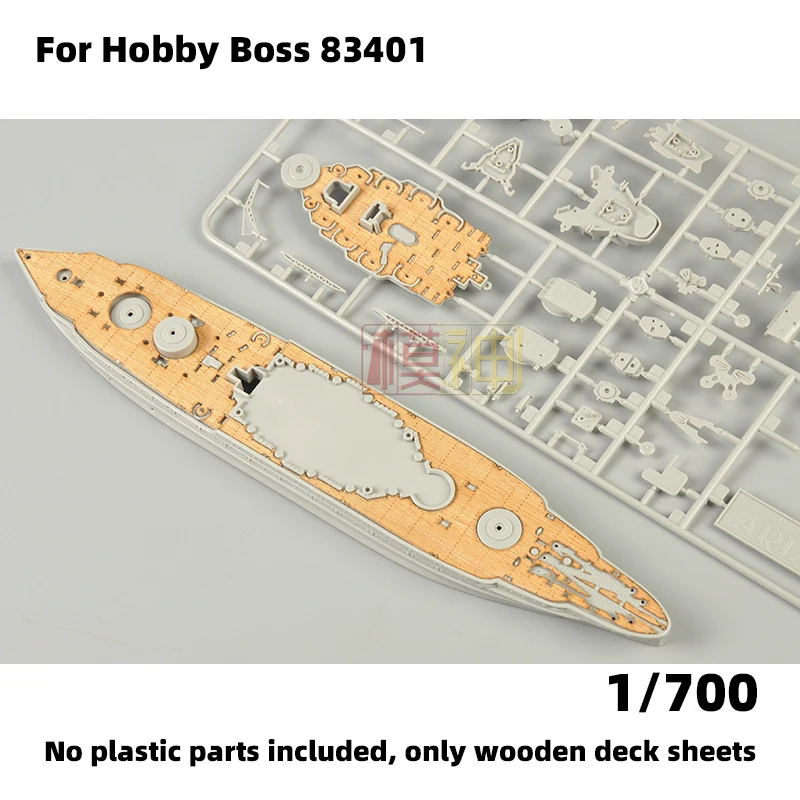 Model Upgrade Parts Laser Cut Wooden Deck Sheet with Self-Adhesive Anchor Chain for Hobby Boss 83401 USS Arizona BB-39 1/700