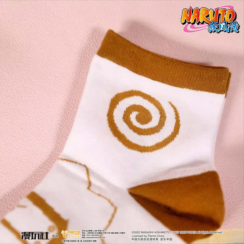 NARUTO Unisex Uchiha Sasuke Konoha Logo Akatsuki Red Cloud Official Authorization Cosplay Warm Sock Short Socks