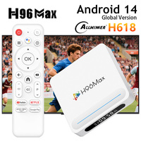 H96 MAX H618 PLUS Android 14 Smart TV Box Wifi6 BT Remote Control 8K Quad Core Voice Assistant  Set Top Box Media Player