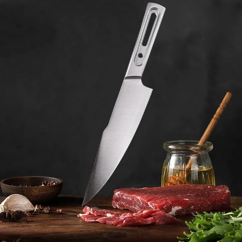 Professional Chef Knife Meat Cleaver All Steel Handle Household Kitchen Knives Kitchen Slicing Knife Fruit Peeling Knife