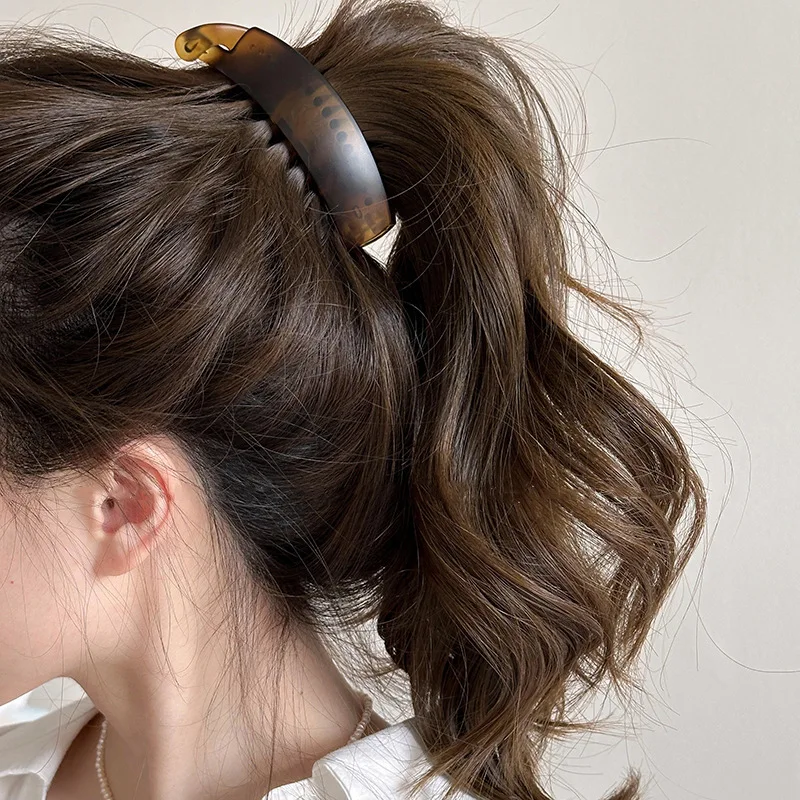 Korean French Retro Banana Clip Elegant Less Hair Ponytail Hairpin Seamless Girls Women Headwear Hair Styling Tools Accessories