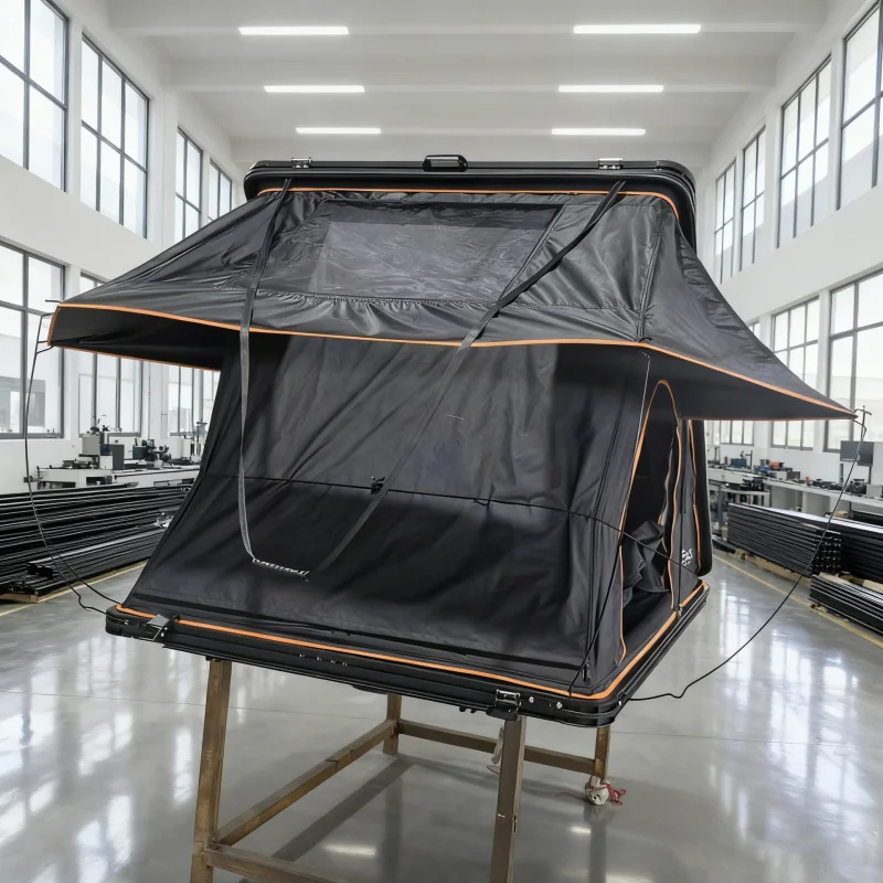 Aluminum alloy triangular car roof tent, fully automatic folding, no assembly required, quick setup car tentSUVHard-top rainproo