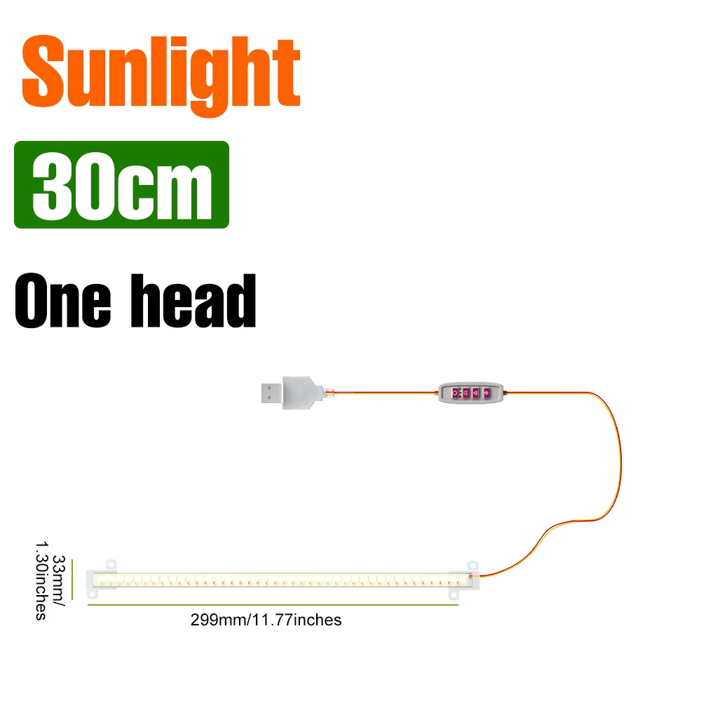 LED Plant Grow Light Bar Volledige Spectrum USB Indoor Ingemaakte Vullamp 5V Dimbare Succulente Zaaien Bloem Cactus Cultiveren lampen