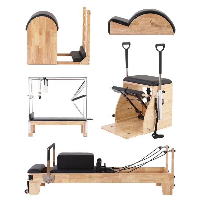 

Yoga Pilates 5 Piece Set Pilates Studio Equipment Gym Fitness Wooden Reformer Machine
