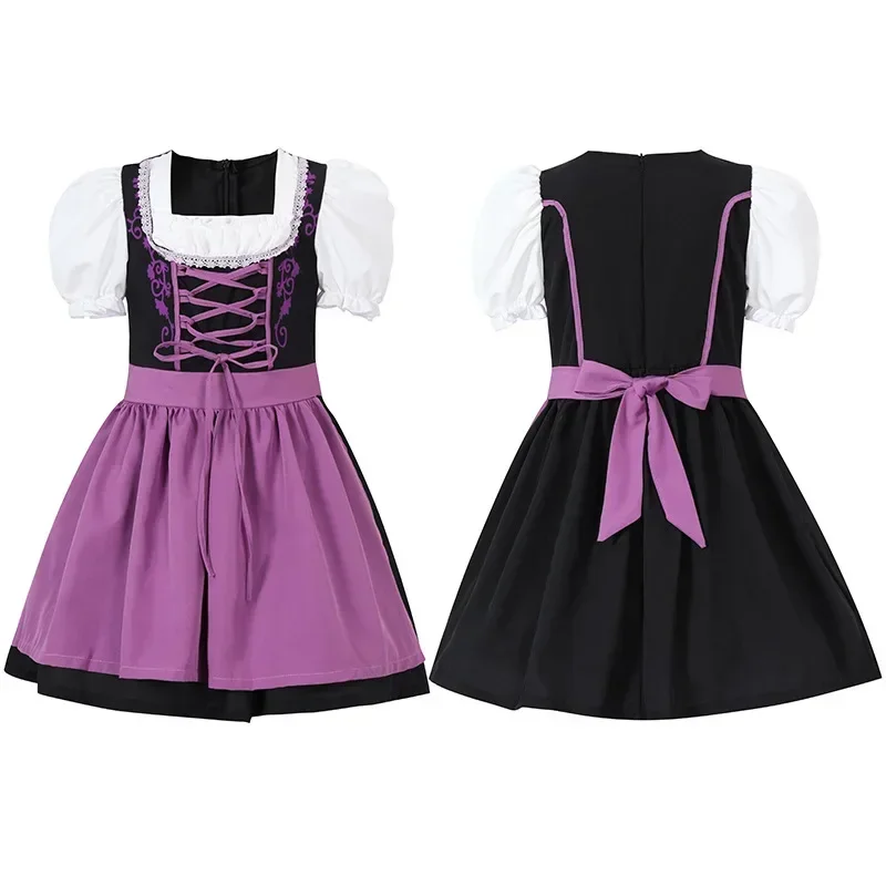 Child German Dirndl Dress Beer Festival Maid Dress Oktoberfest Girls Costume Cosplay Costume Party Dress