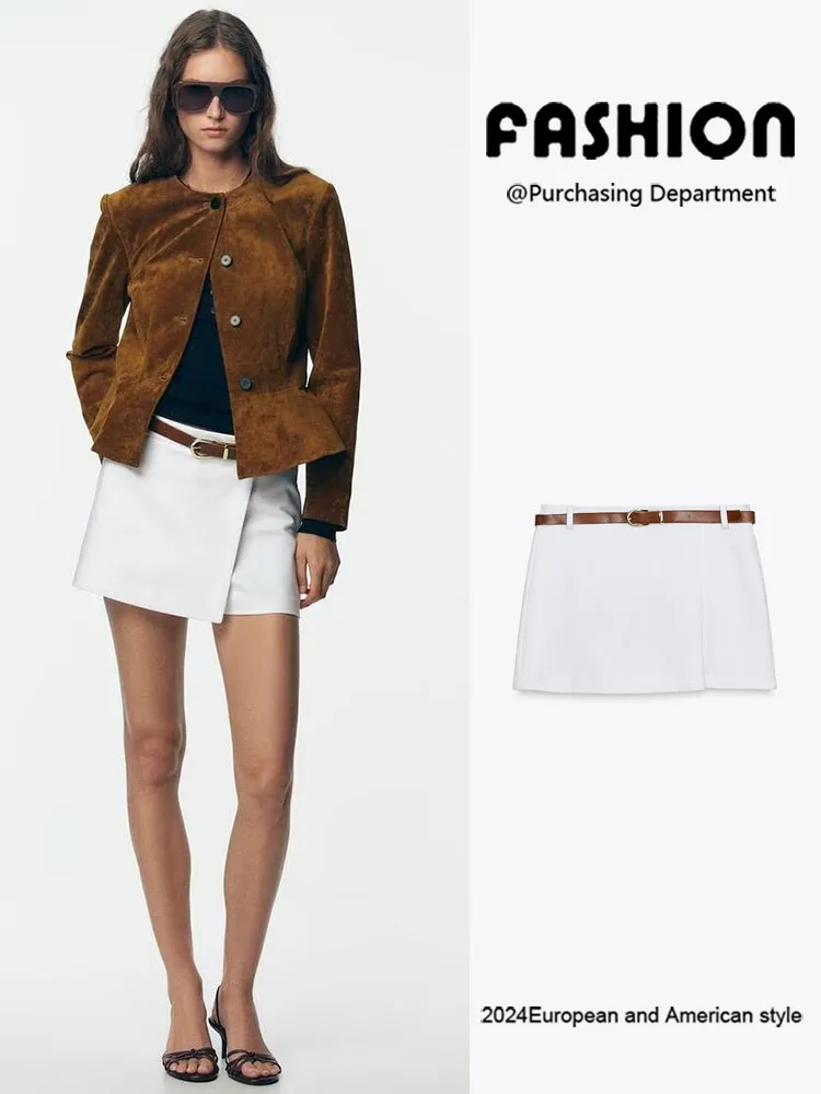 

Модные однотонные утягивающие двубортные женские юбки с поясом, брюки, осеннее новое поступление, женская одежда, этническая сценическая одежда