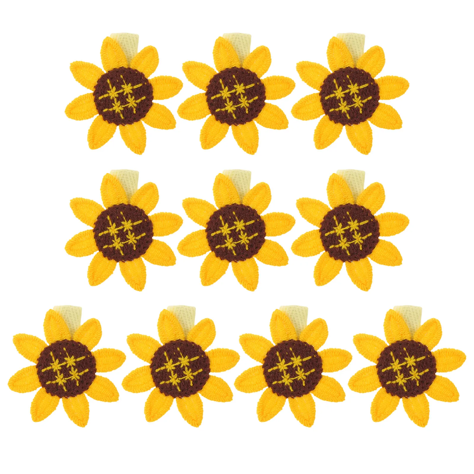 

10Pcs Sunflower Hair Clips Creative Knitted Floral Barrettes Summer Beach Party Hair Accessories for Women Girls Teens