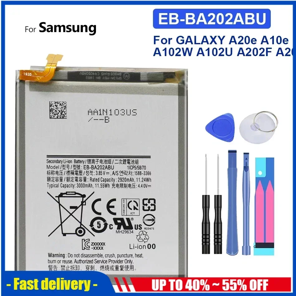 Battery for Samsung Galaxy S10, S20, S20 Plus, S20 Ultra, A71, A51, A20e, A10e, Note 10, Note 10, 10 Plus, A20S, M11