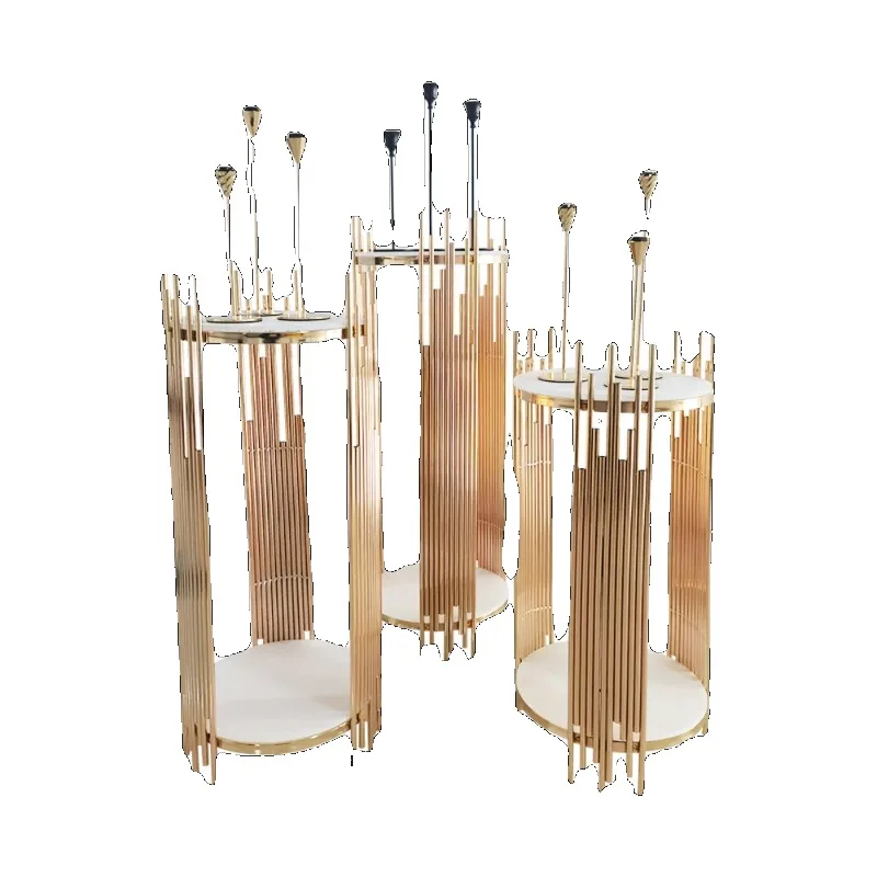 Birthday Cake Cookie Food Chocolate Display Stand 3pcs Luxury Grand Event Column Acrylic Holder Plinth Dessert Table Wedding