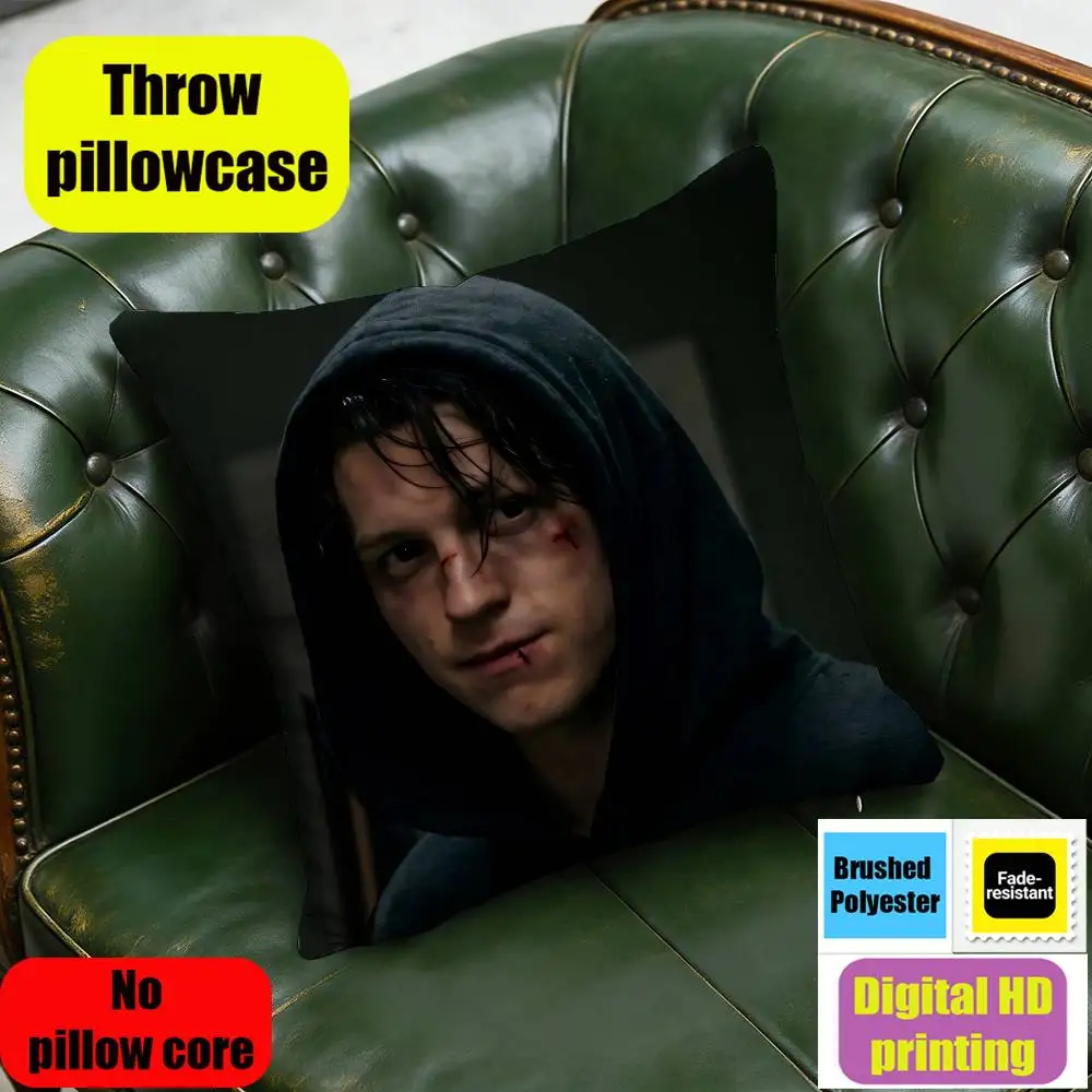30x30cm 60cm 55cm 65cm 45x45cm Car Custom Square Pillowcase Pad For Actor Tom Holland Cushion Cover Throw Pillow Case