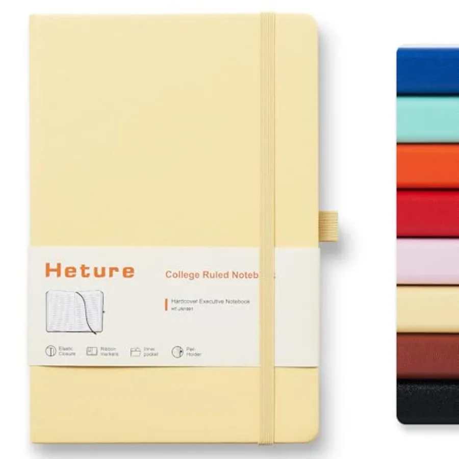 

Hardcover Notebooks, A5 Lined Journals Notebook for Writing 160 Pages, 8.2 x 5.5 inch, Classic Ruled Notebooks for College/Work
