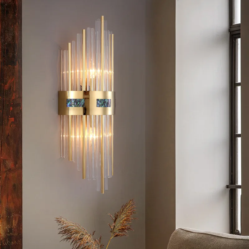 

Modern Crystal Wall Lamp Luxury Indoor LED Sconce Light Bedside for Dining Living Room Restroom Aisle Stair Lamps