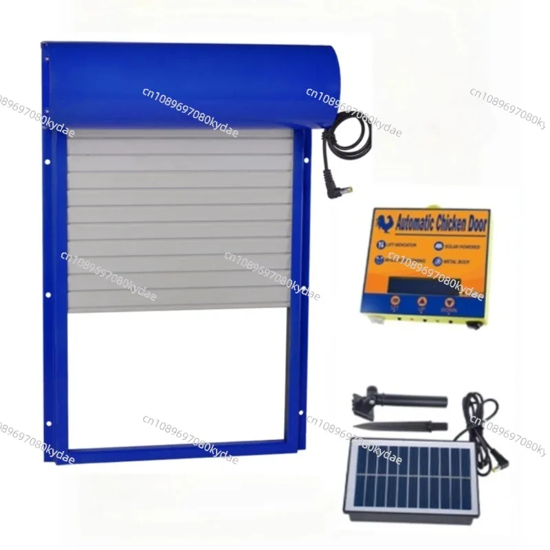 

Automatic Chicken Coop Door, Solar Power Metal Rolling Curtain House Door with Timer for Chicken Duck Poultry