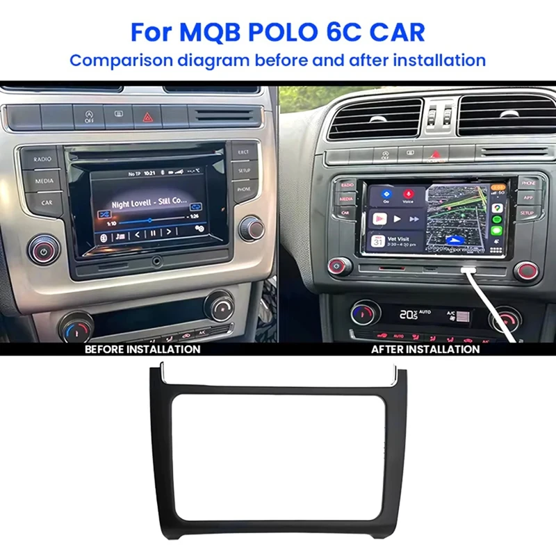 

A95E-для VW MQB POLO 6C 6R 2014-2019 MIB187A RCD510 рамка для отделки автомобильного радио декоративная панель 2DIN рамка панели модификации звука