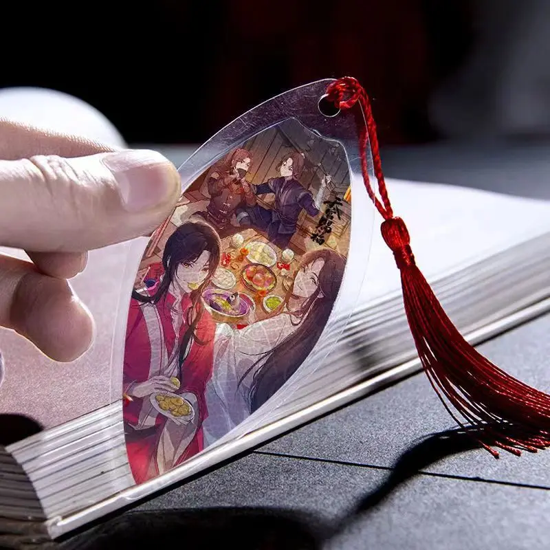 Bênção do Anime Céu Oficial Xie Lian Hua Cheng Cosplay Folha Veia Marcador, Desenhos Animados Oco Impressão Page-marker, Presente de Natal