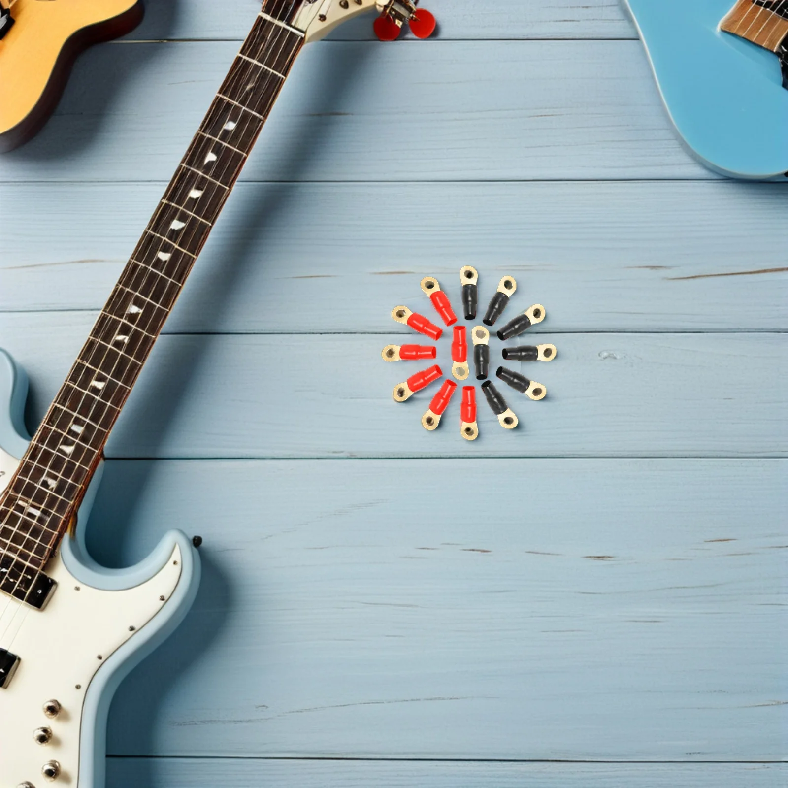 

10Pairs Copper Gold Plated 4 Gauge Electrical Wire Connectors Insulated Ring Terminals Crimp Terminals for Garage